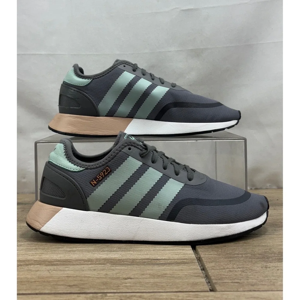 Adidas‎ N-5923 Gray Mint Green Peach Casual Sneakers Shoes Women's US 10